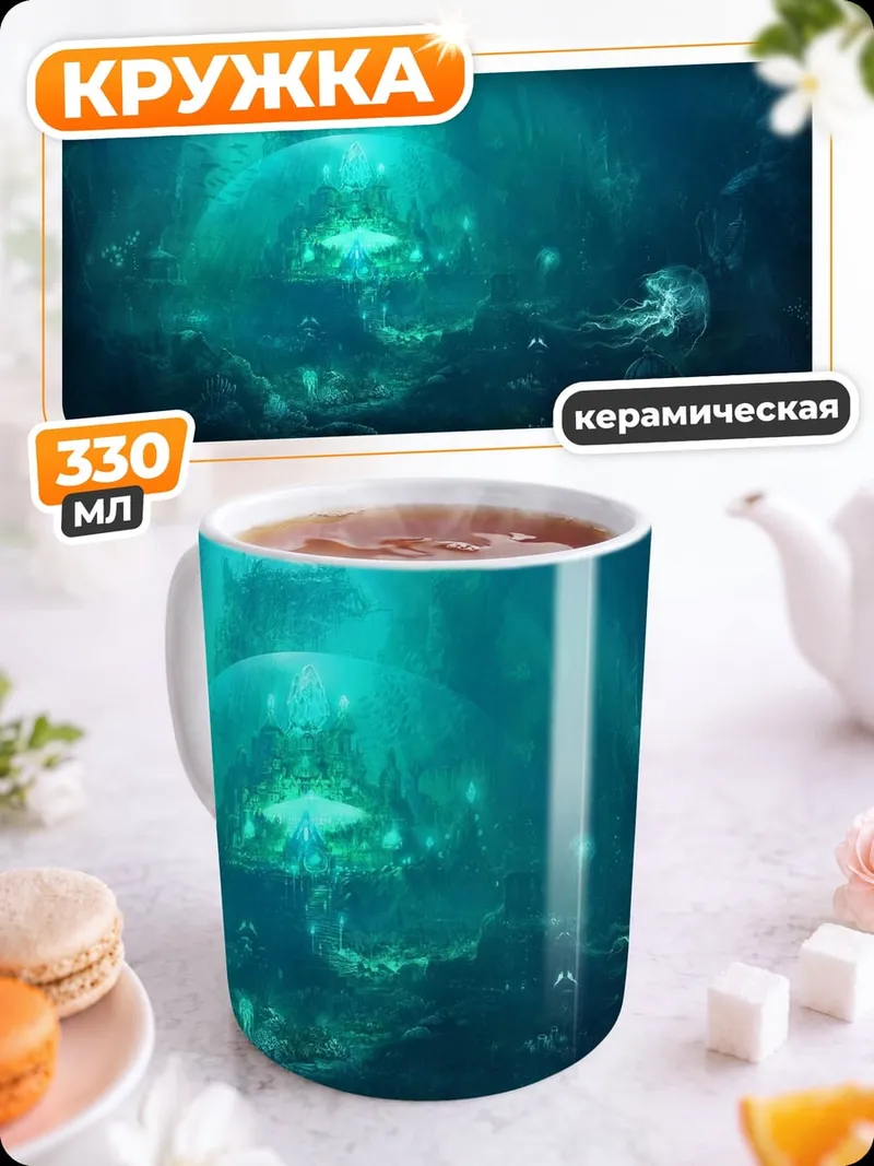 Кружка керамическая подводный мир