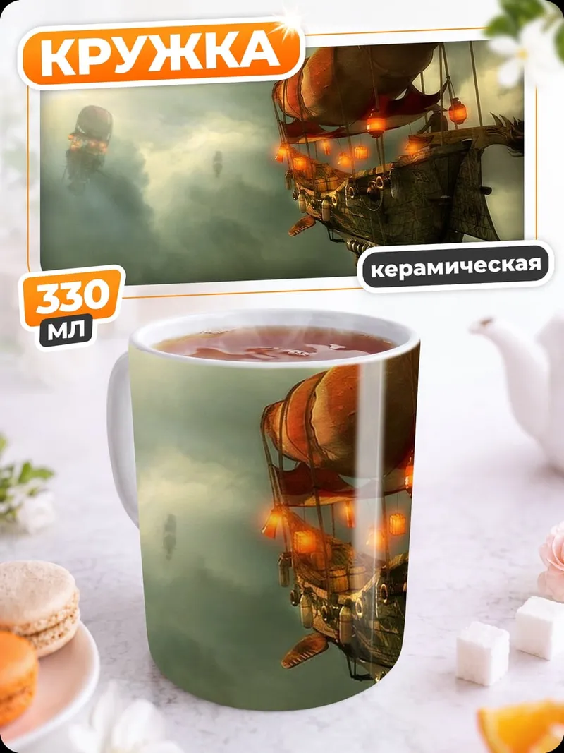 Кружка керамическая Небесные корабли