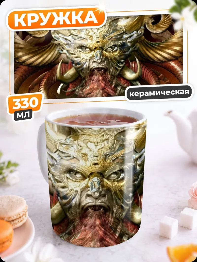 Кружка керамическая Золотой демон