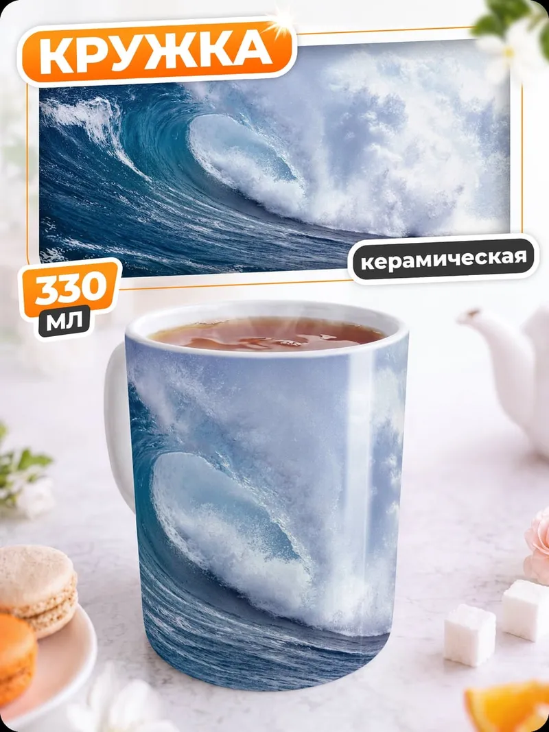Кружка керамическая Огромная волна