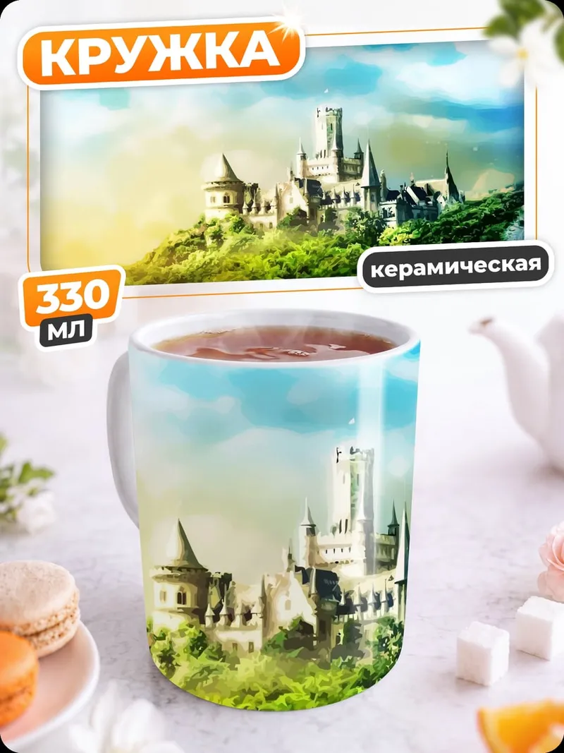 Кружка керамическая Замок на холме