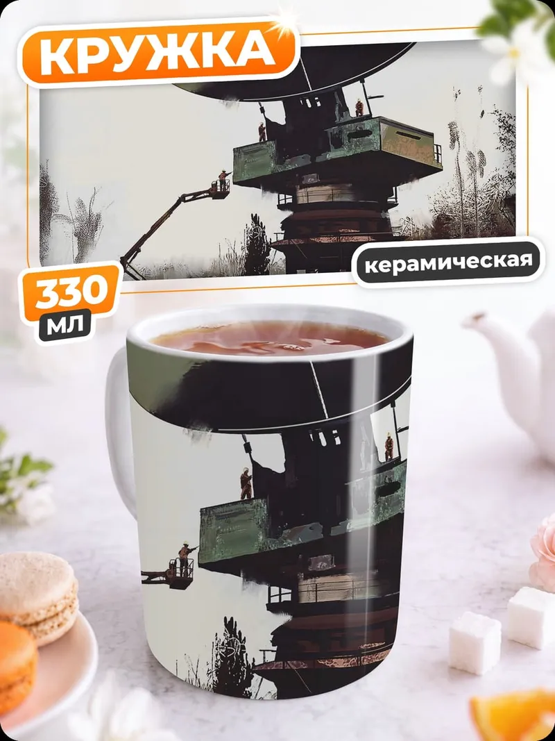 Кружка керамическая Радиотелескоп в лесу