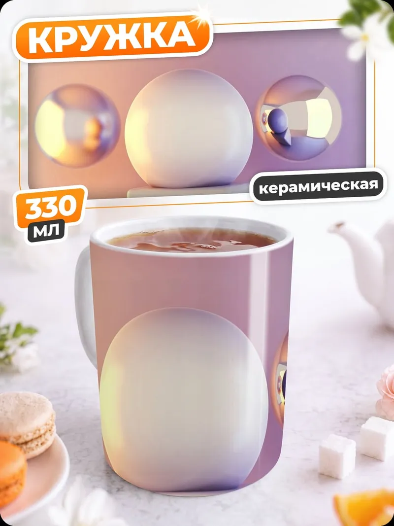 Кружка керамическая Три сферы на пьедестале