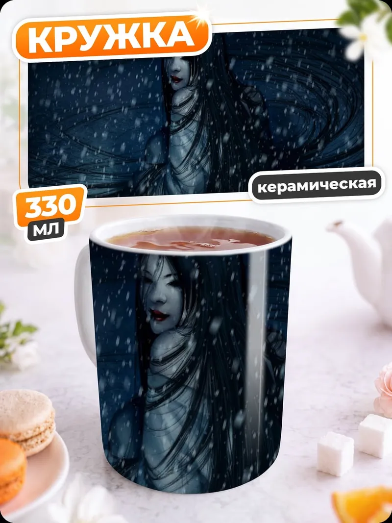 Кружка керамическая Девушка в снегу