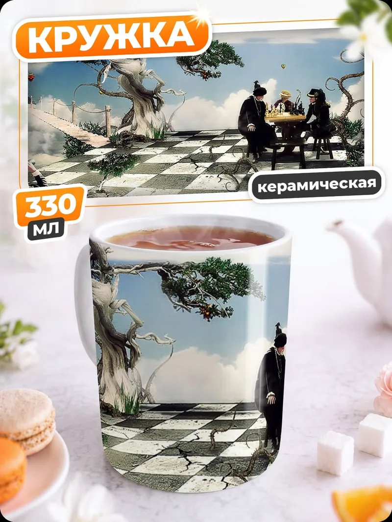 Кружка керамическая шахматы в небе