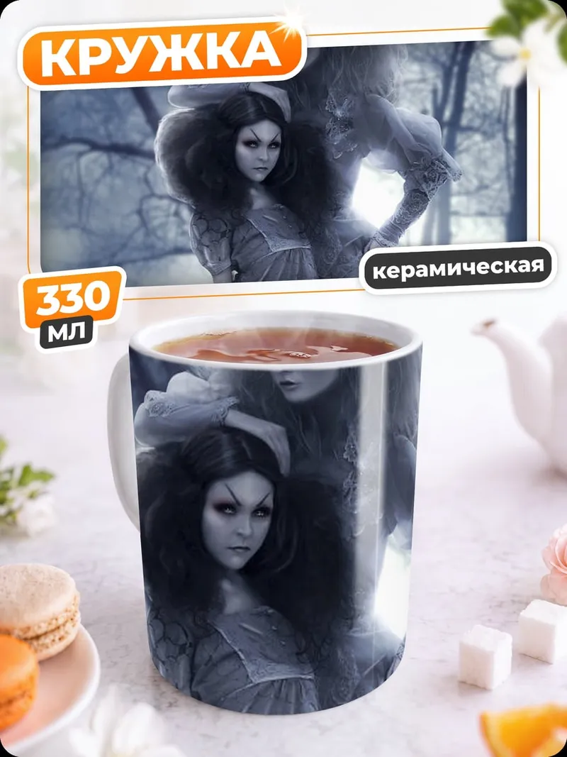 Кружка керамическая Две ведьмы в лесу