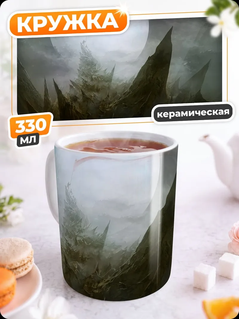 Кружка керамическая туманный монстр