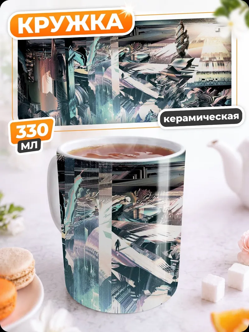 Кружка керамическая Абстрактный глитч арт