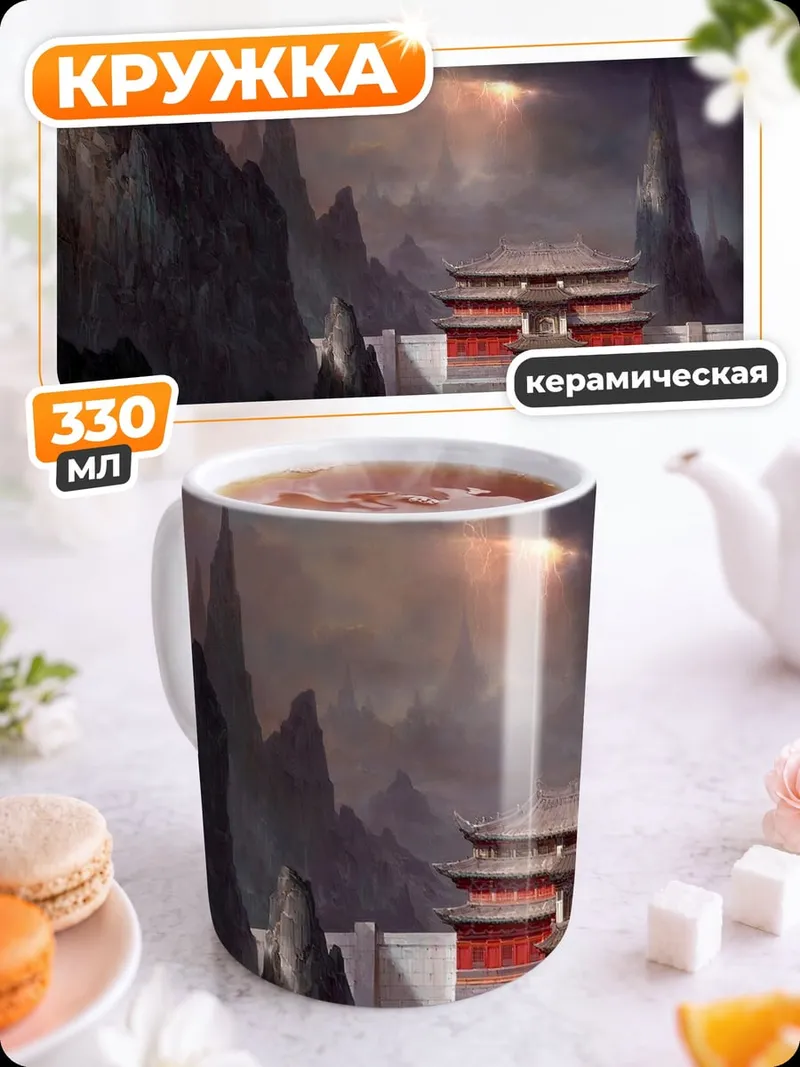 Кружка керамическая Горный замок