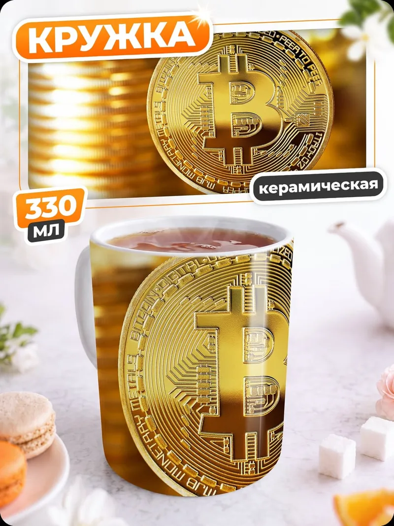 Кружка керамическая Золотой биткоин