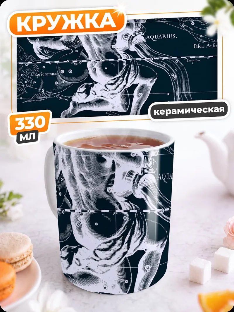 Кружка керамическая Водолей созвездие