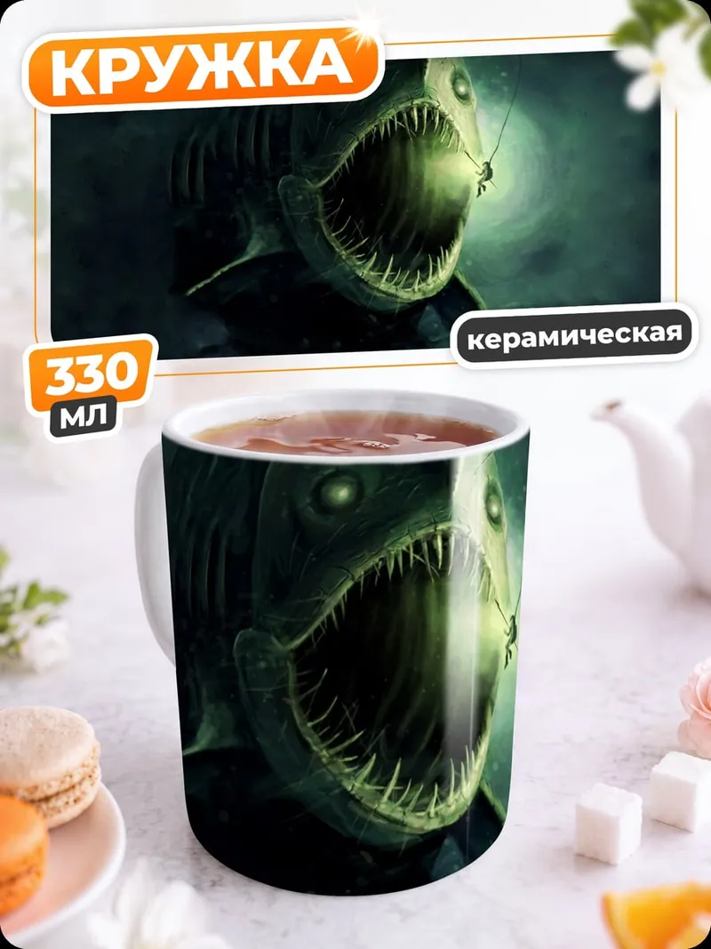 Кружка керамическая глубоководный монстр