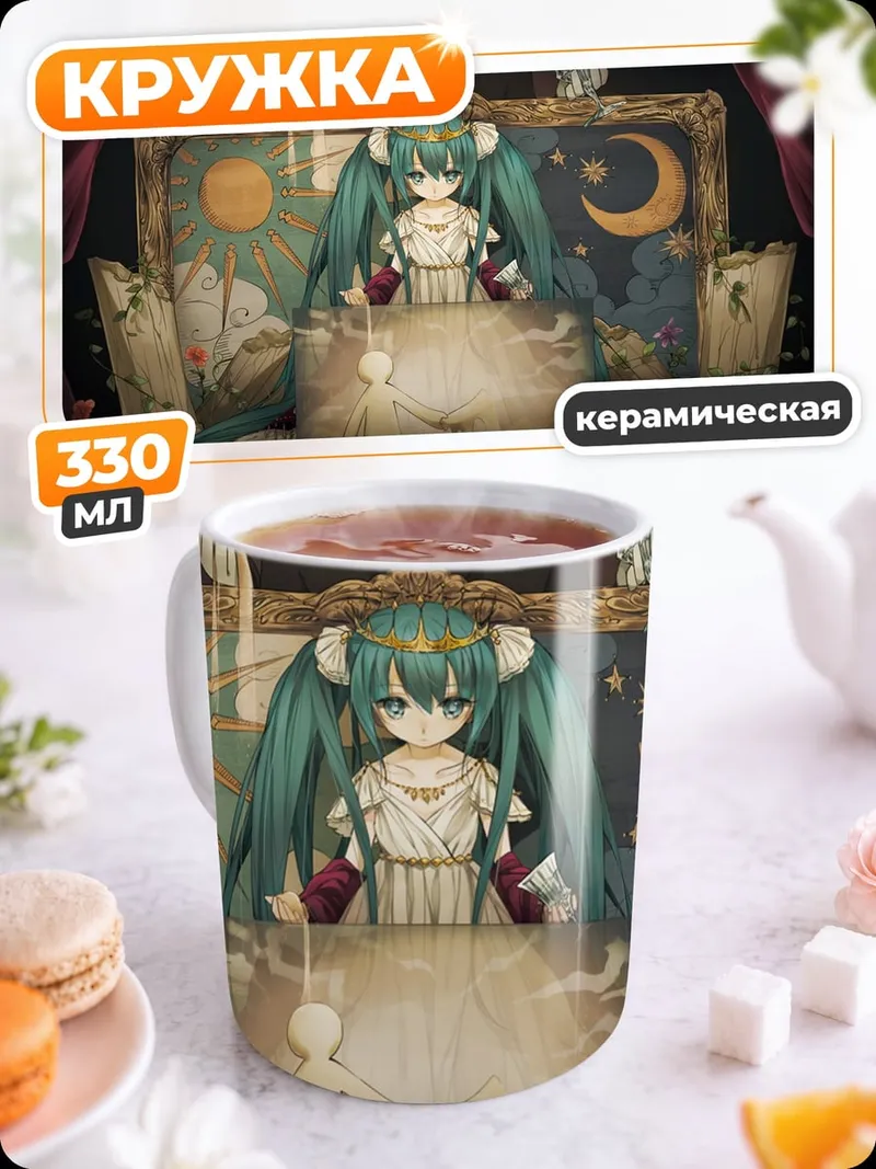 Кружка керамическая Мику в кресле