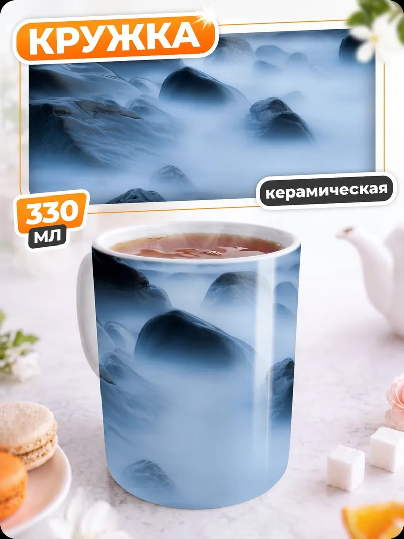 Кружка керамическая Туманные камни