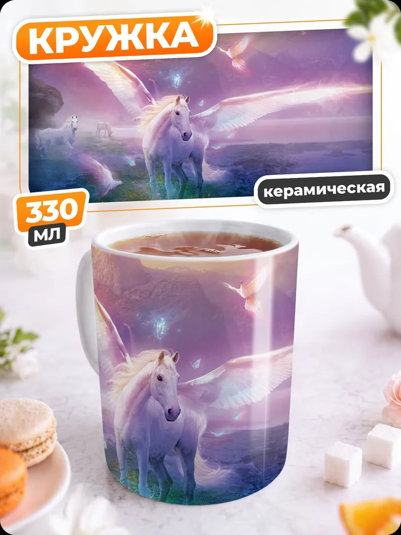Кружка керамическая Волшебный пегас