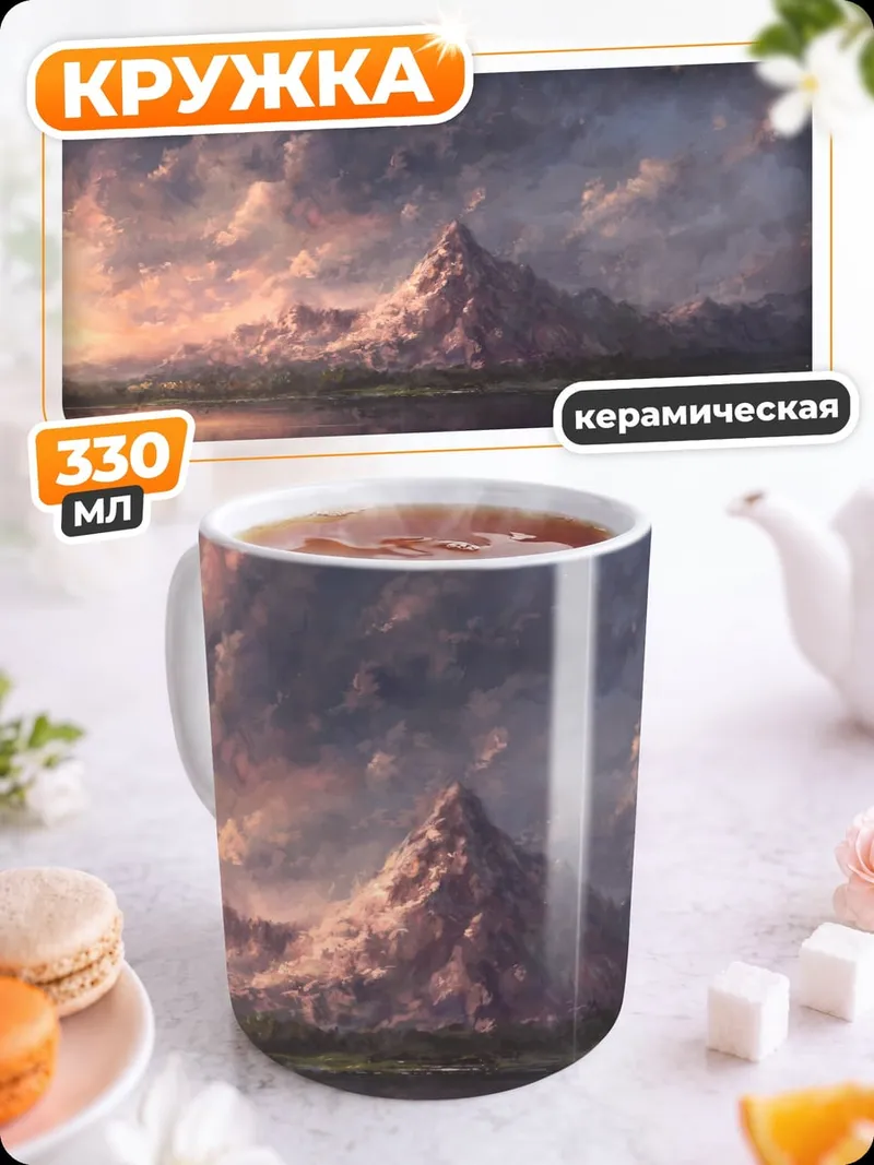 Кружка керамическая Горный пейзаж