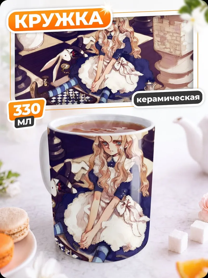 Кружка керамическая Алиса в стране чудес