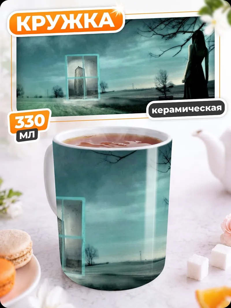 Кружка керамическая Загадочная девушка