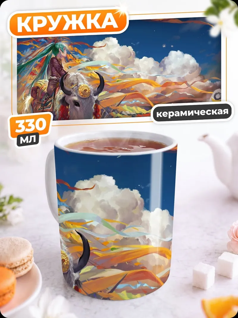 Кружка керамическая Шаман и бык