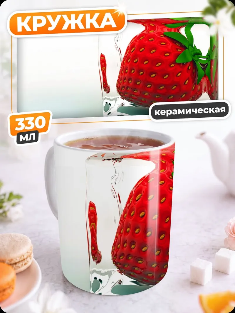 Кружка керамическая Клубника во льду