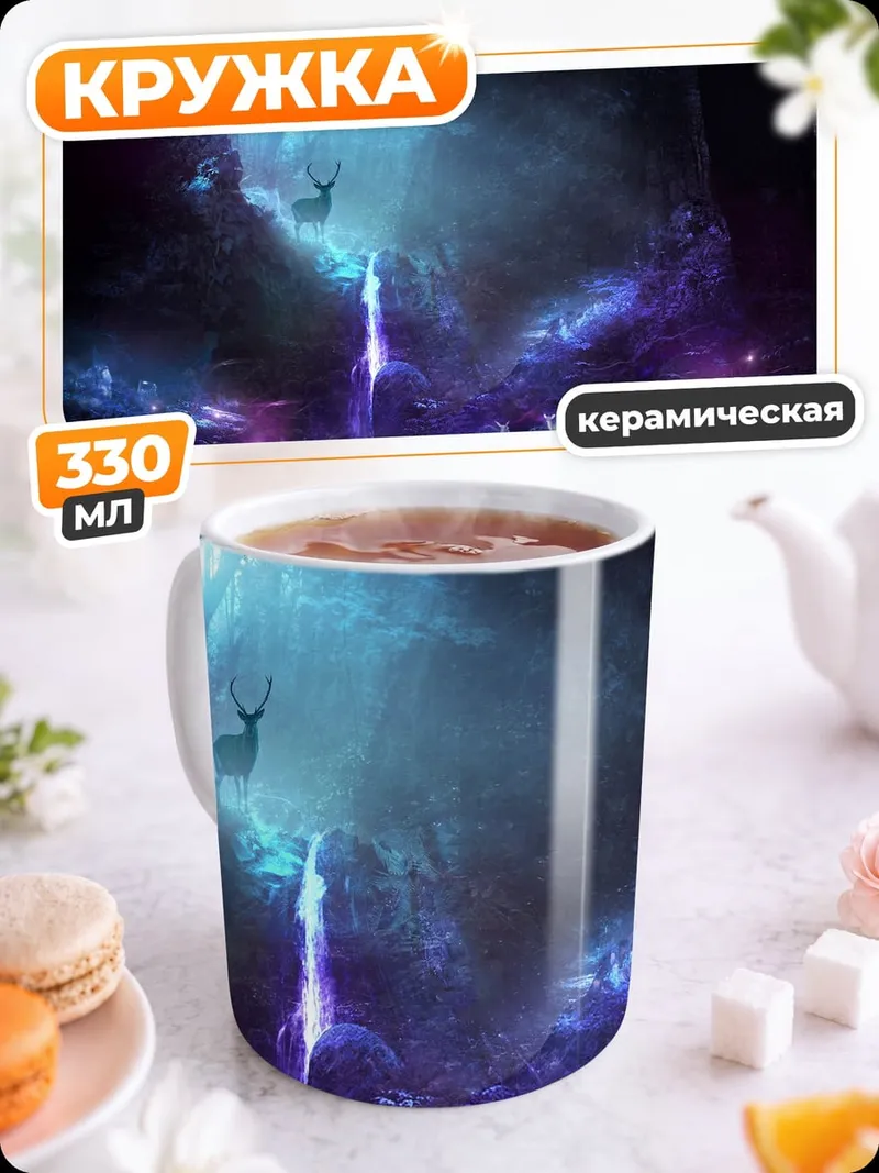 Кружка керамическая Волшебный лес олень