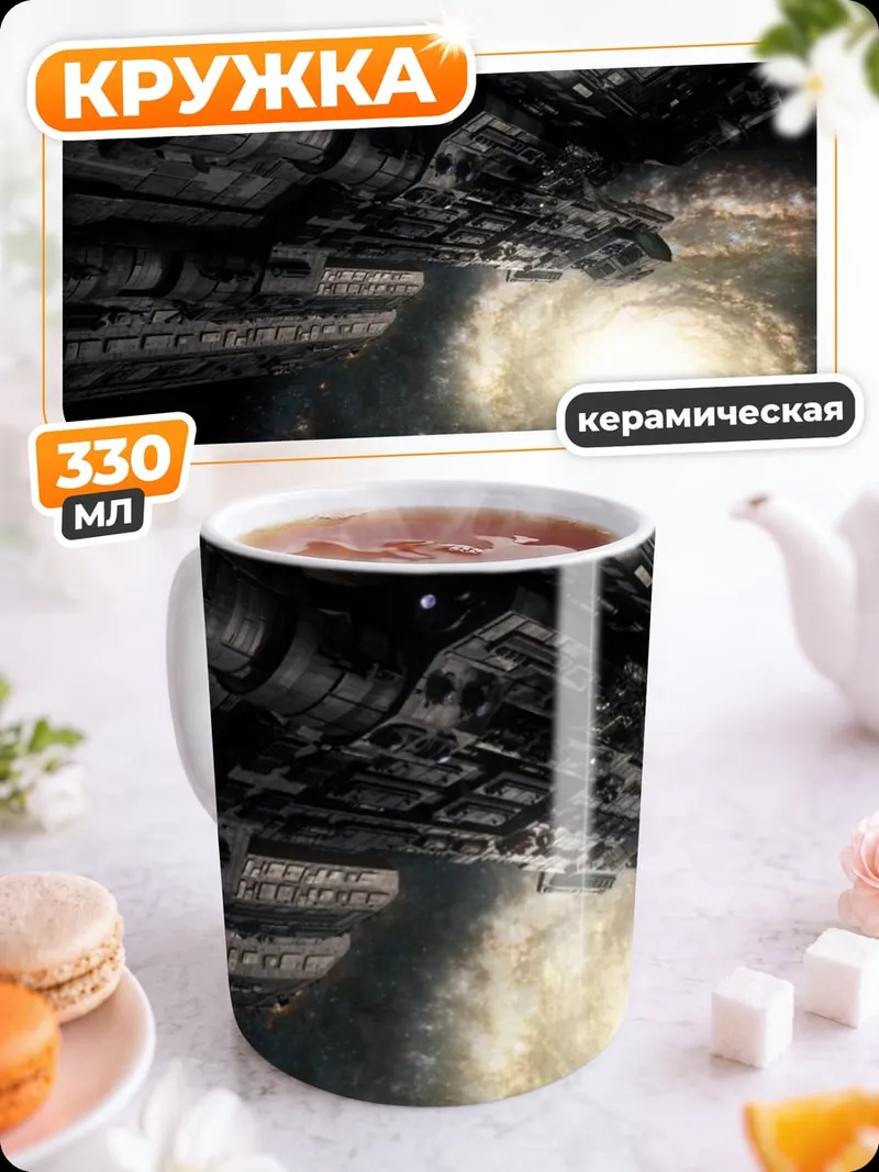 Кружка керамическая Космический корабль галактика