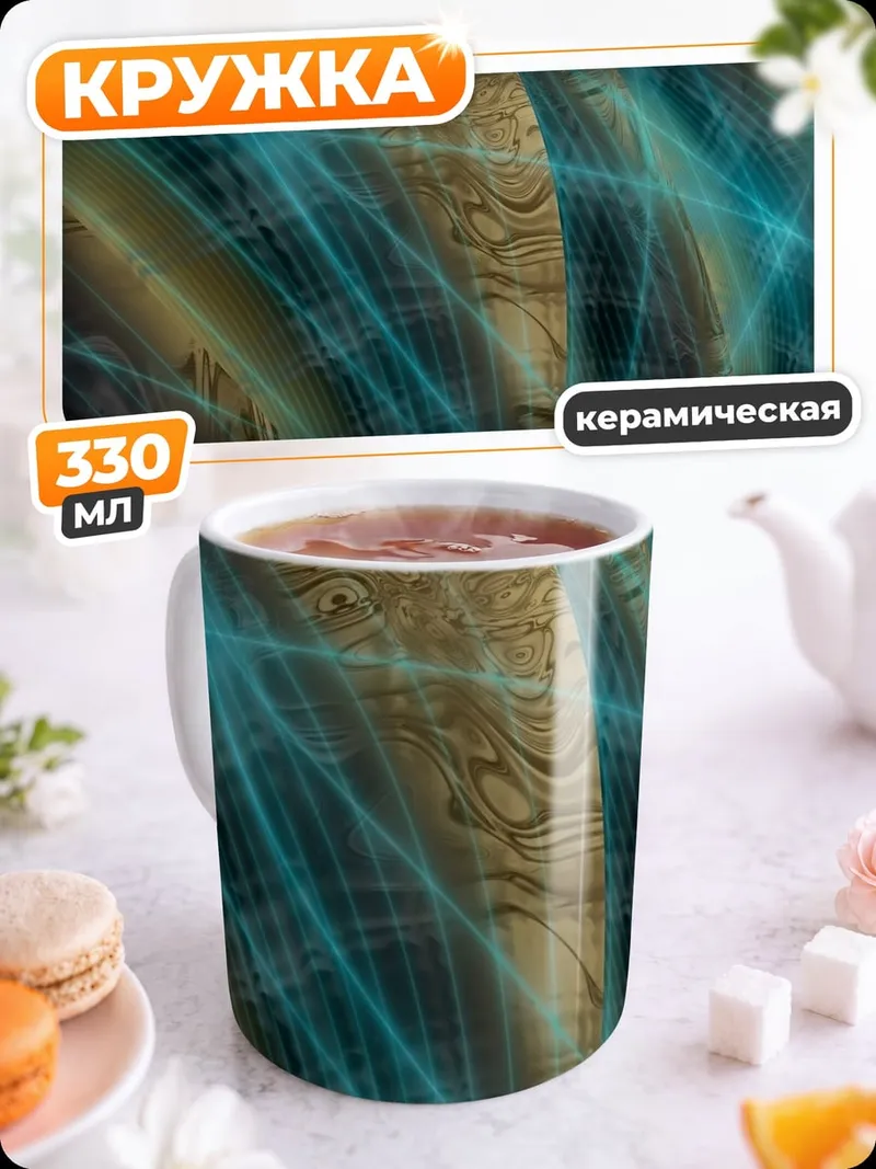 Кружка керамическая Неоновые линии