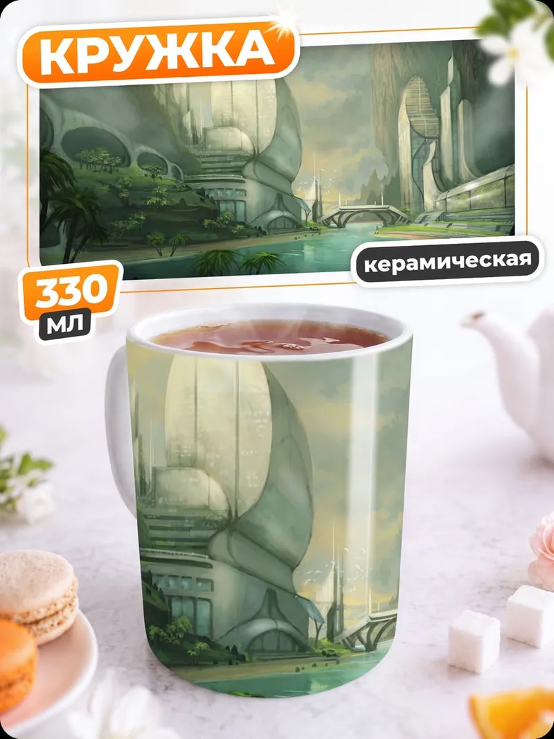 Кружка керамическая Футуристический город