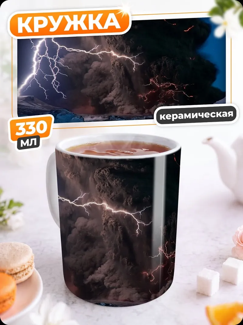 Кружка керамическая Гроза с молнией