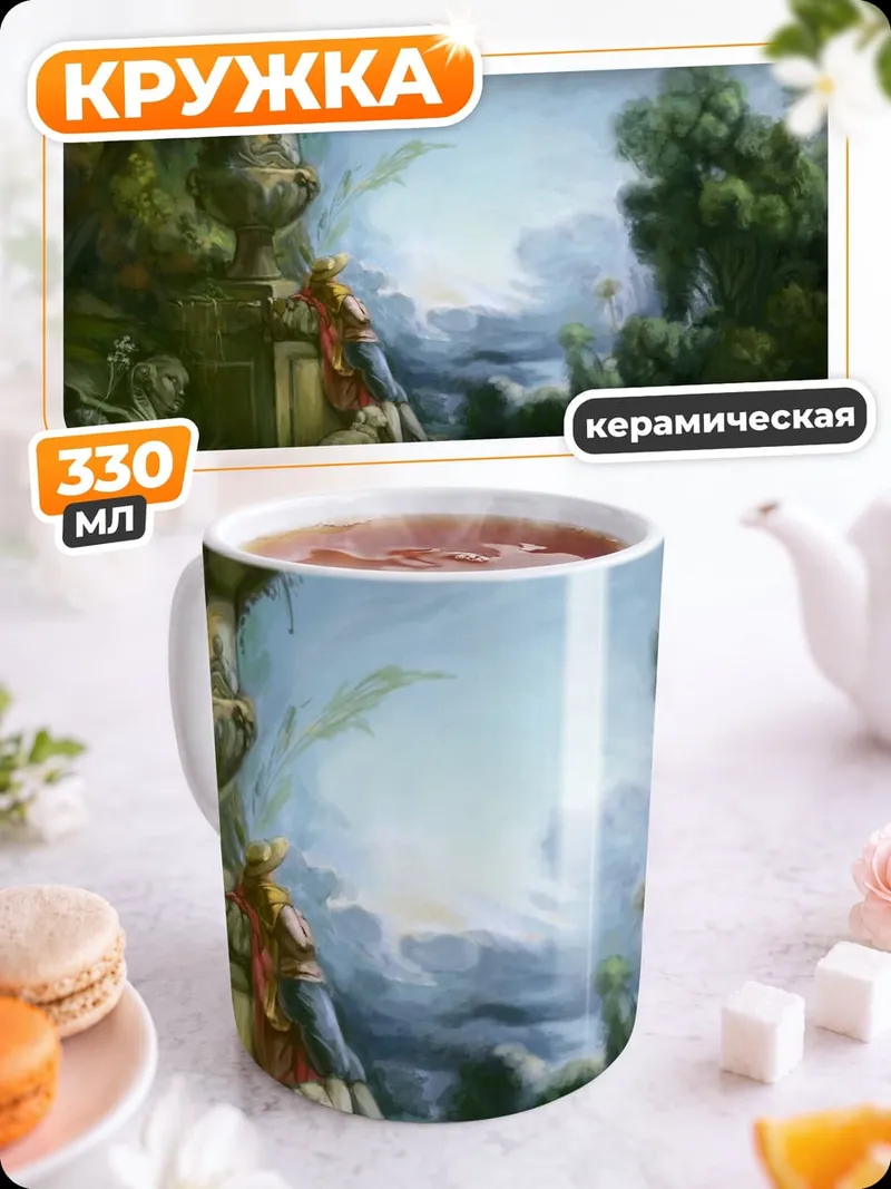 Кружка керамическая пейзаж с иллюзией