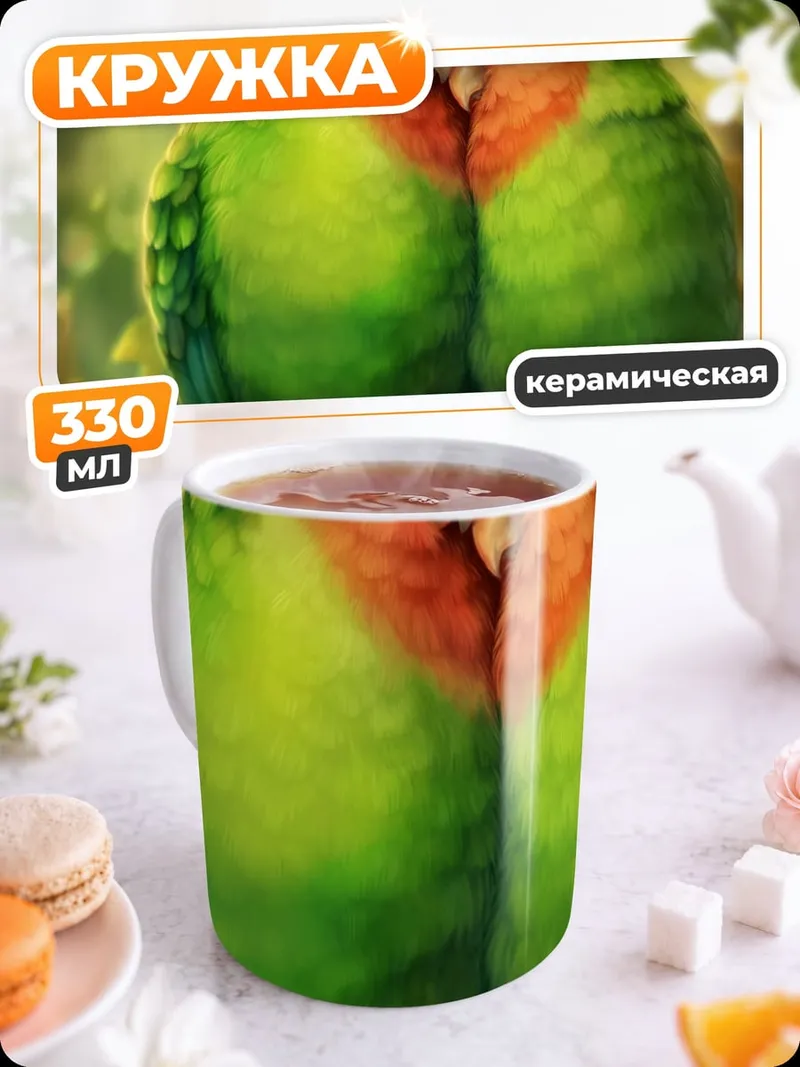 Кружка керамическая Две птички