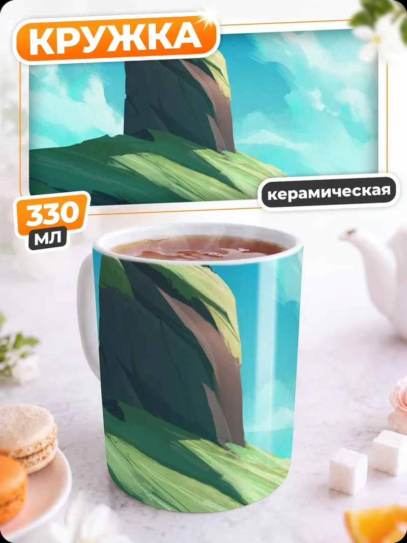 Кружка керамическая Горный пейзаж
