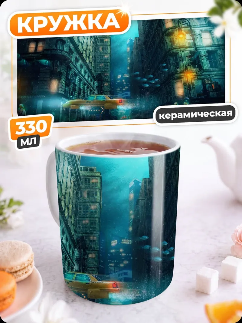 Кружка керамическая затонувший город