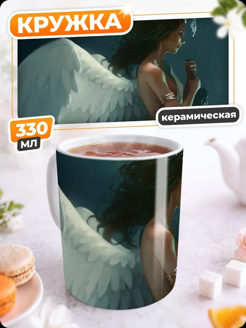 Кружка керамическая ангел с крыльями