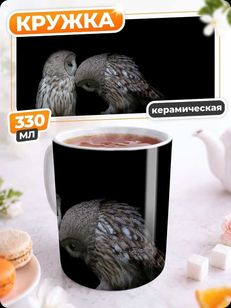 Кружка керамическая Две совы