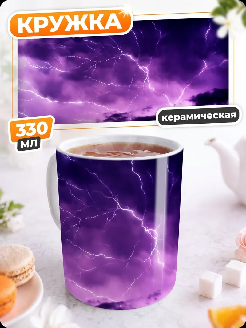 Кружка керамическая Фиолетовая гроза
