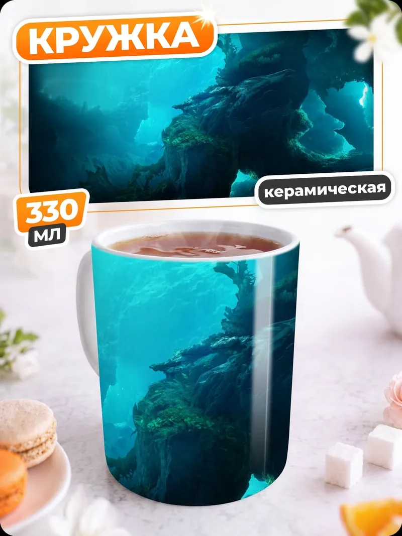 Кружка керамическая Подводная пещера