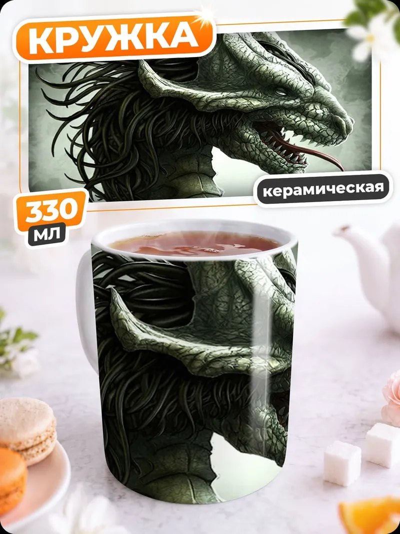 Кружка керамическая Зеленый дракон