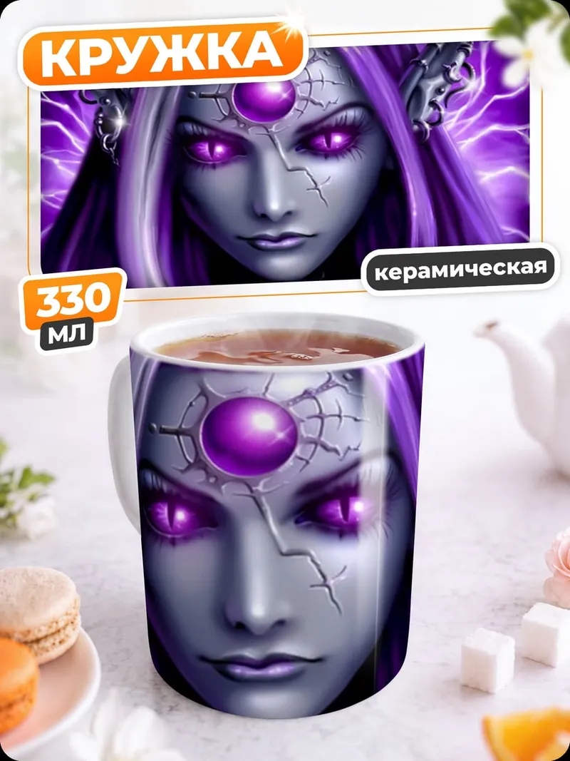 Кружка керамическая Фиолетовая эльфийка