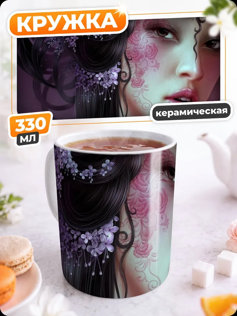 Кружка керамическая Азиатская девушка