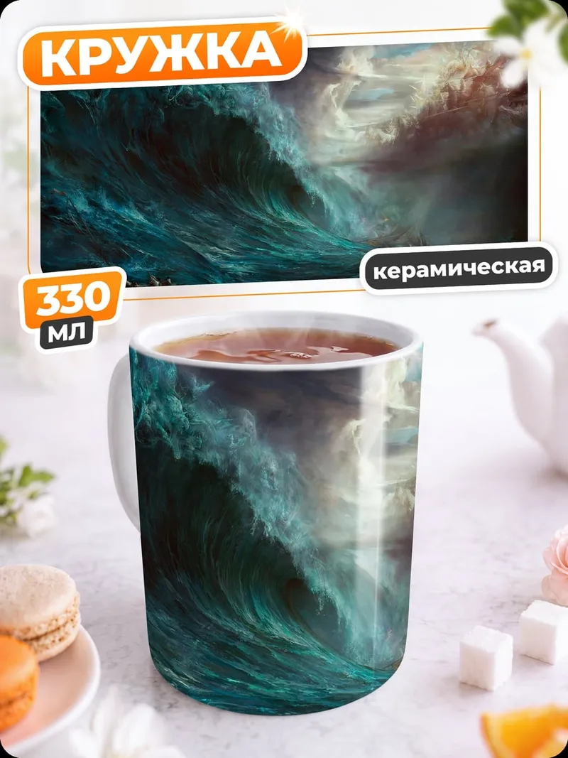 Кружка керамическая Штормовая волна