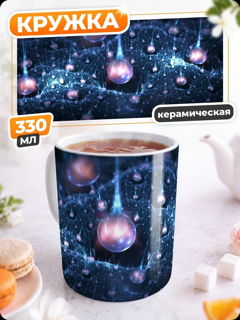 Кружка керамическая Абстрактные капли света