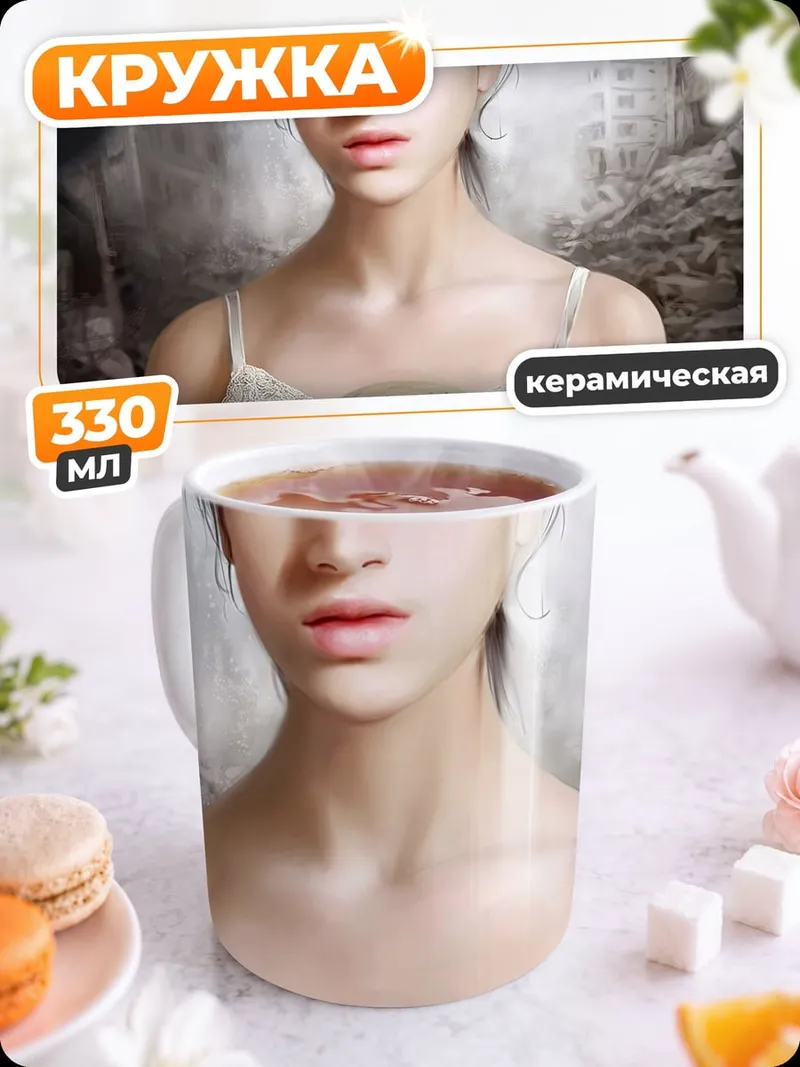 Кружка керамическая Девочка в руинах