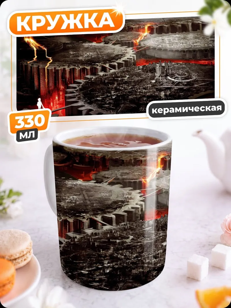 Кружка керамическая Механизмы и лава