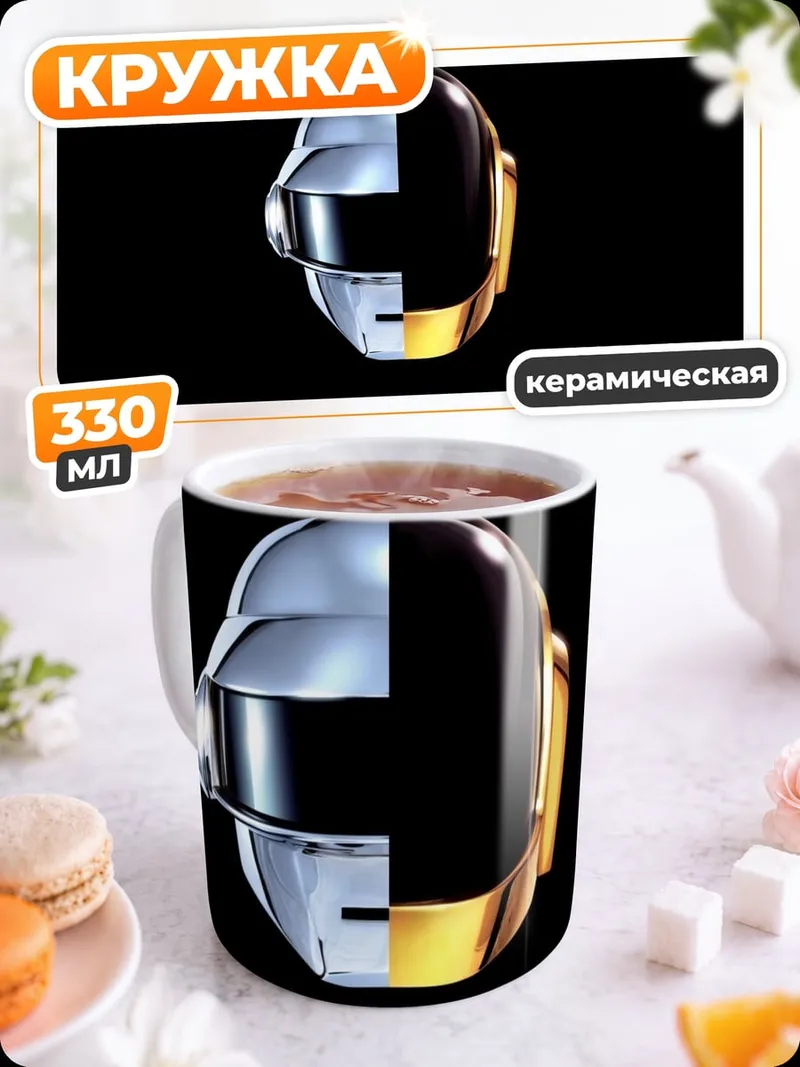 Кружка керамическая Шлем Дафт Панк