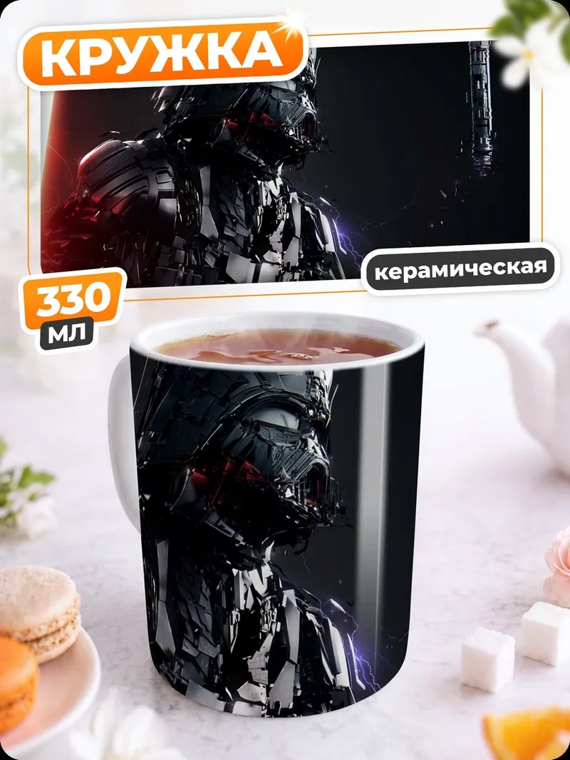 Кружка керамическая Дарт Вейдер световой меч