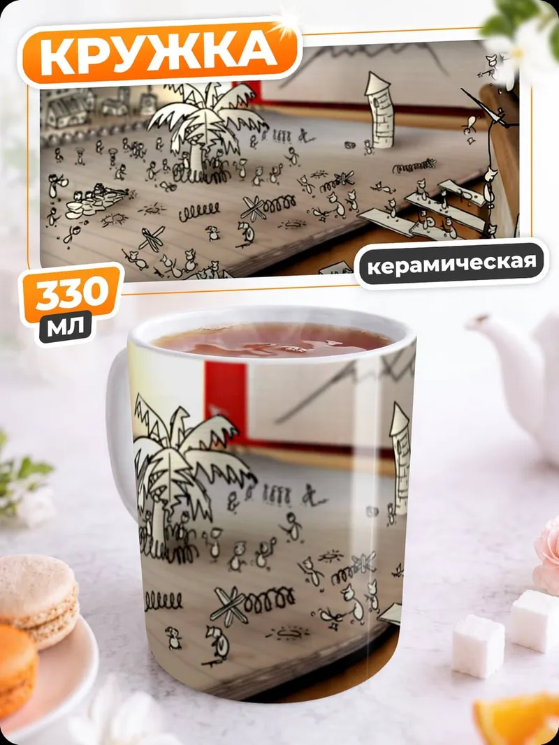 Кружка керамическая Мир нарисованных людей