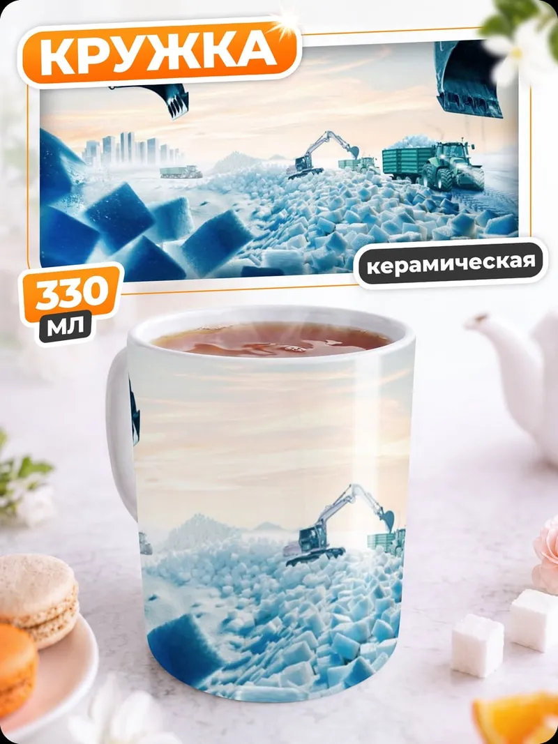 Кружка керамическая Строительная техника
