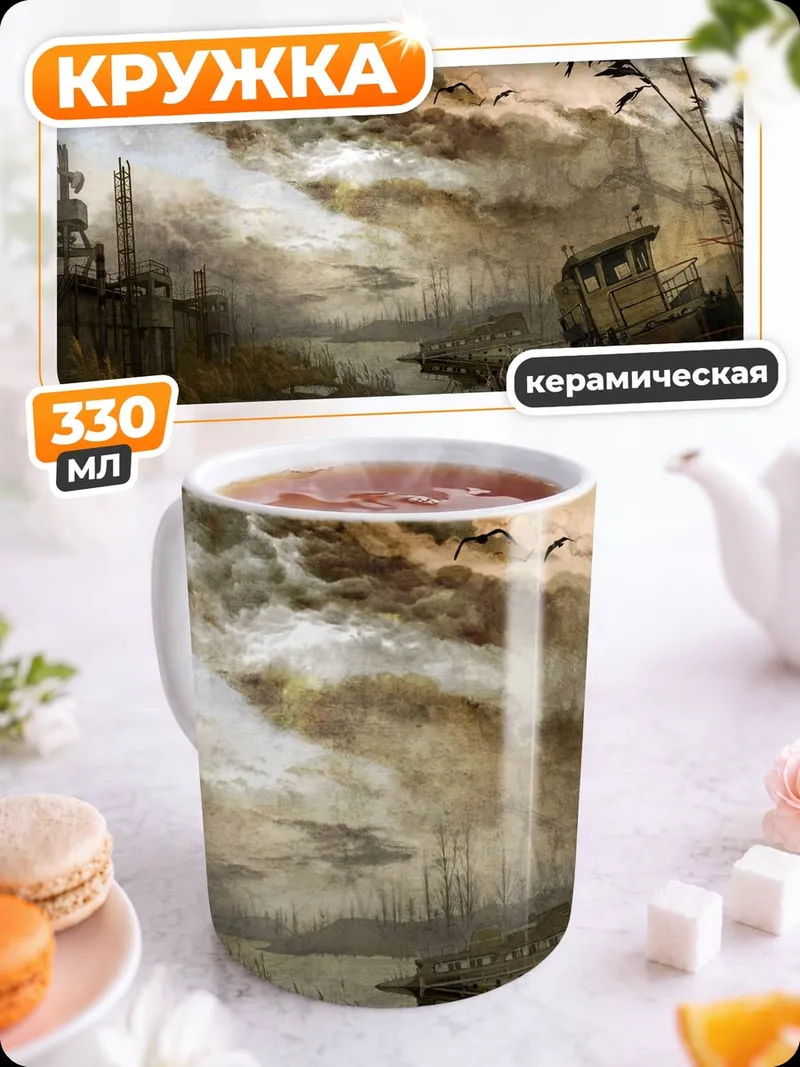 Кружка керамическая заброшенный порт