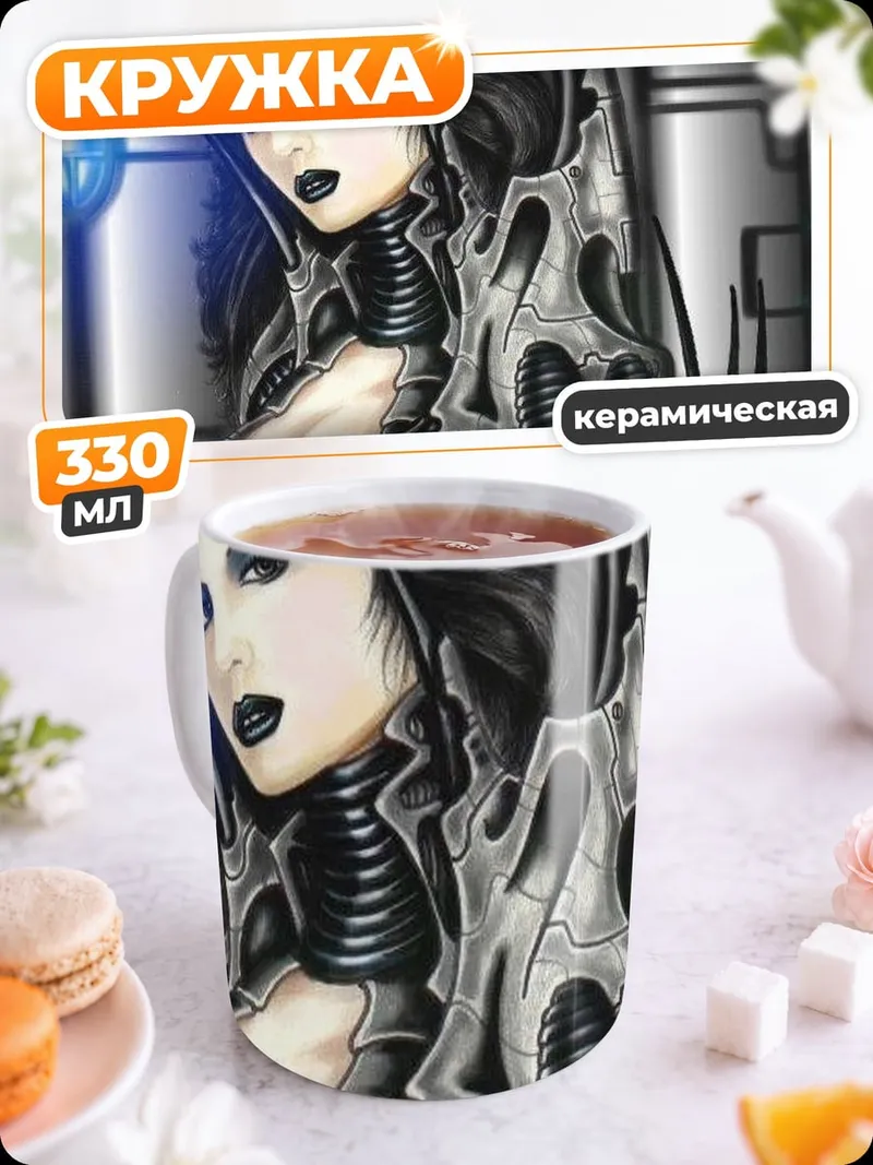 Кружка керамическая Киберпанк девушка